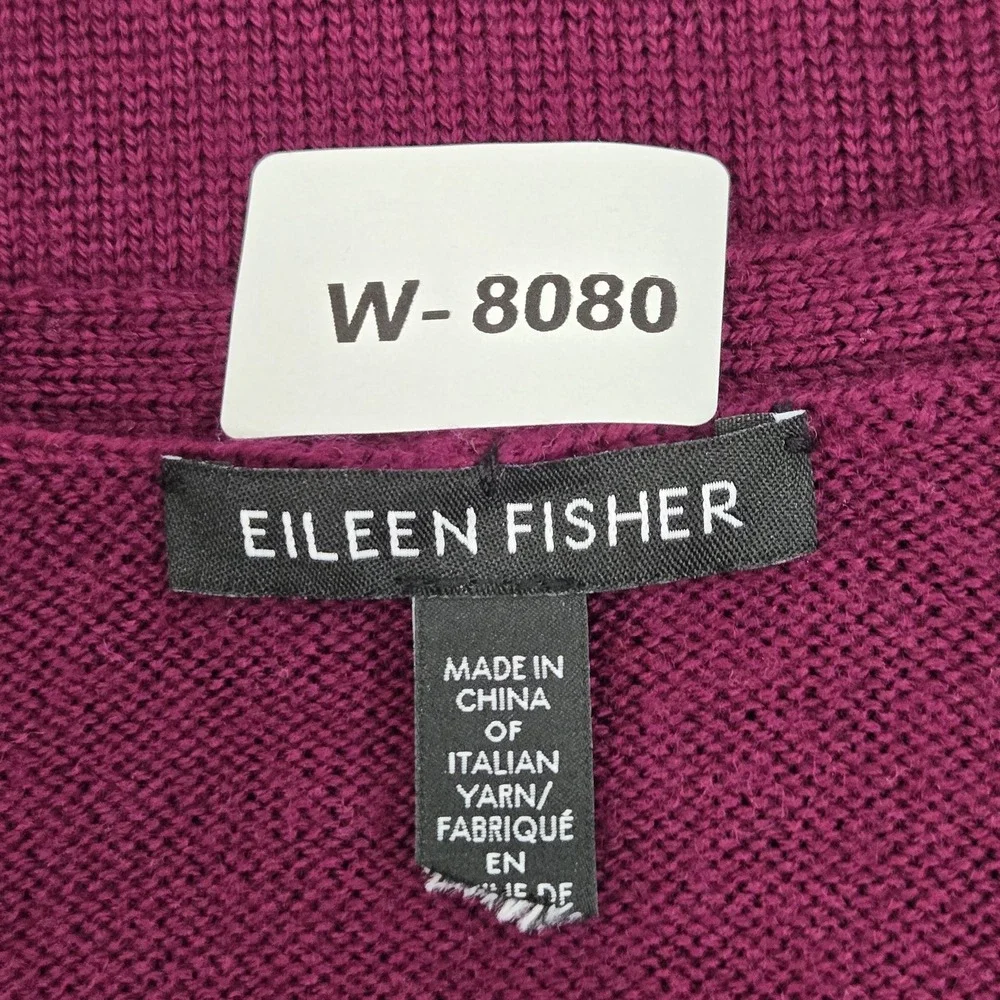Eileen Fisher Women Sweater S Purple Long Sleeve Merino Wool Boxy Oversized